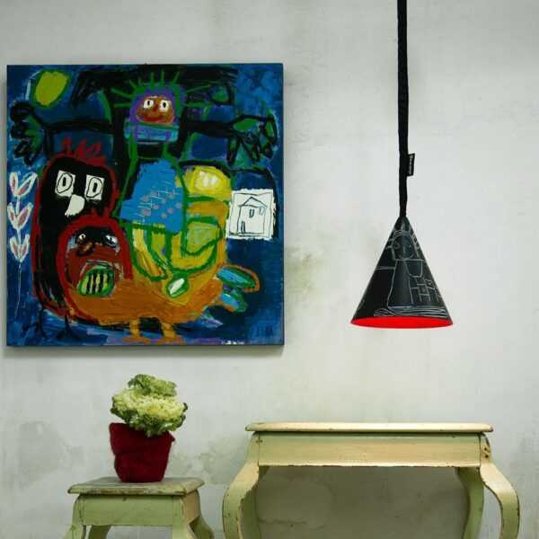 Suspension contemporaine Jazz lavagna avec effet tableau noir personnalisable