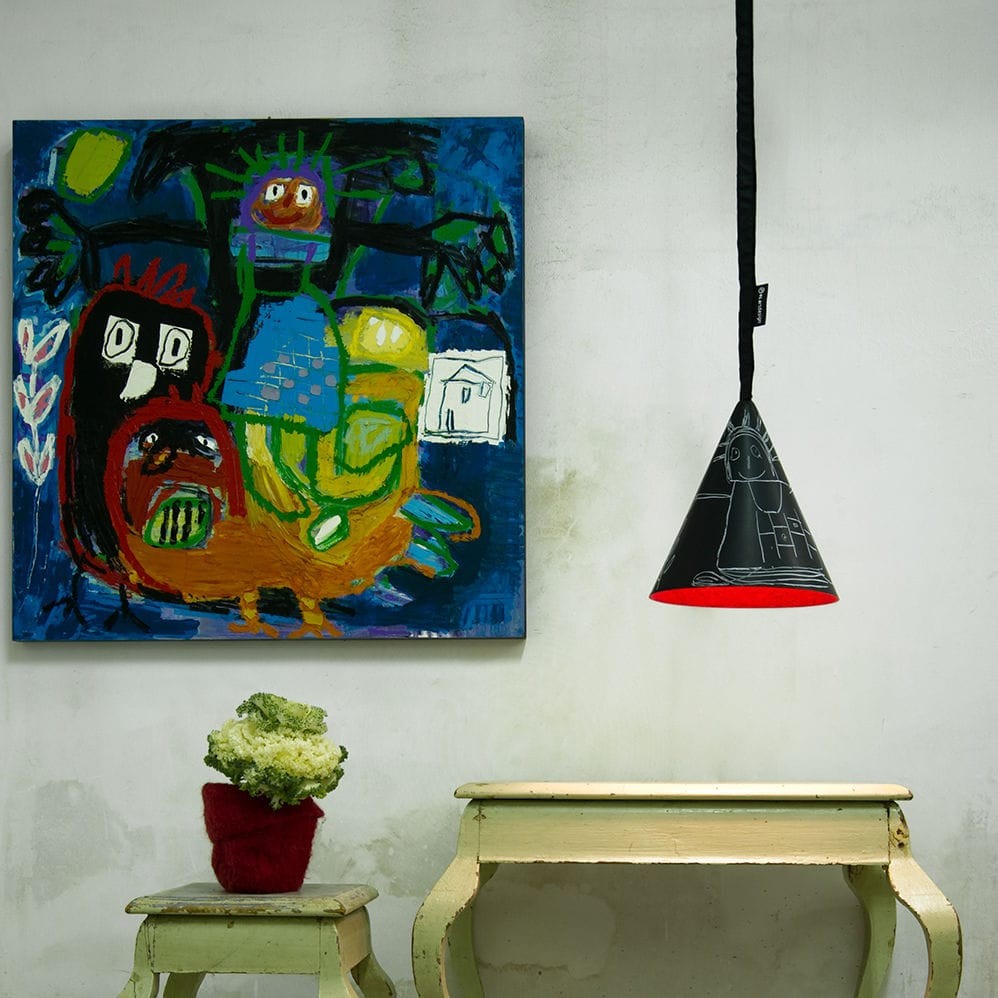 Suspension contemporaine Jazz lavagna avec effet tableau noir personnalisable
