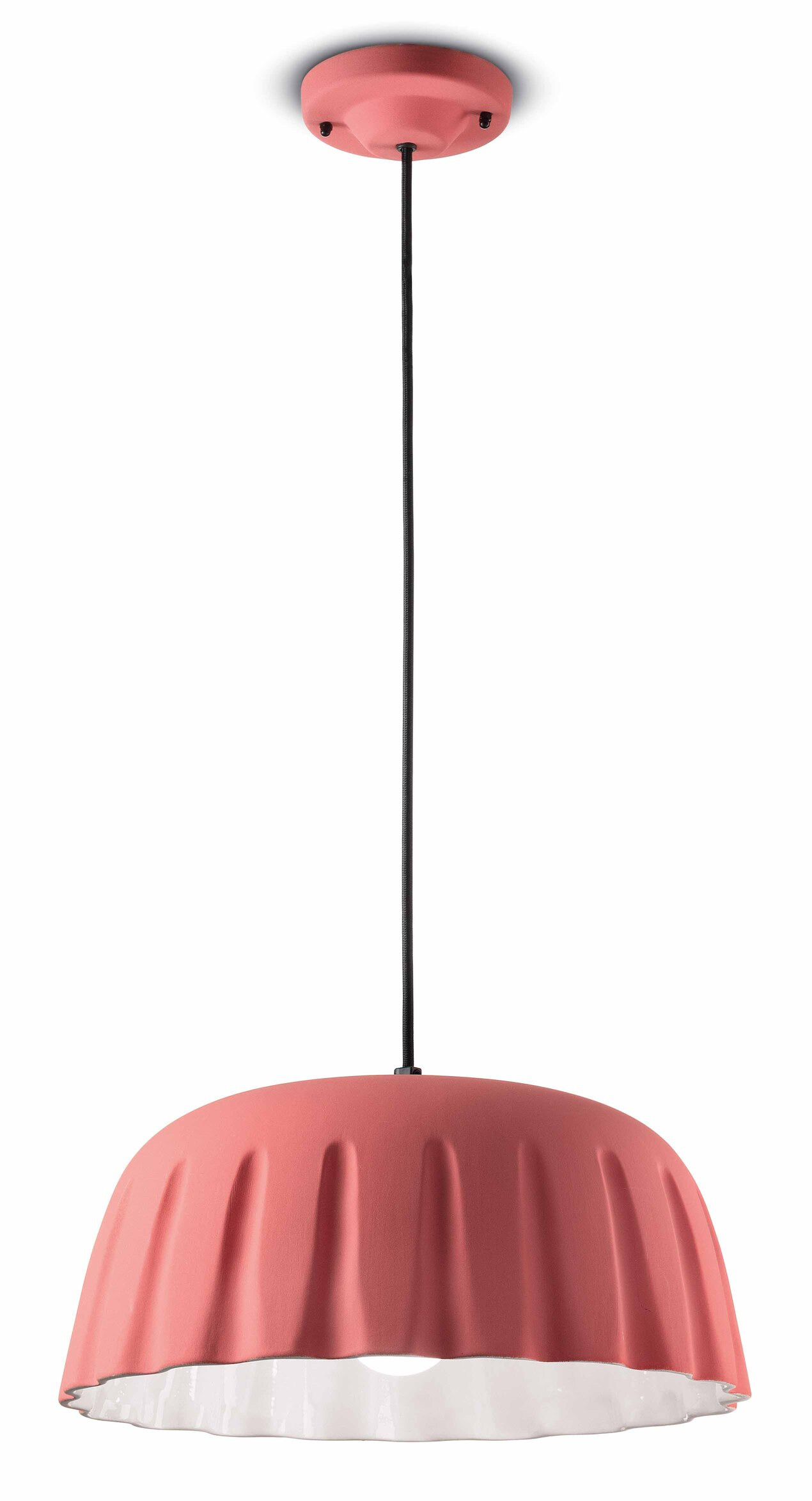 Suspension MADAME GRÈS Ø40cm en céramique plissée 2 tailles et 4 coloris par Ferroluce Suspension MADAME GRÈS Ø40cm en céramique plissée 2 tailles et 4 coloris par Ferroluce