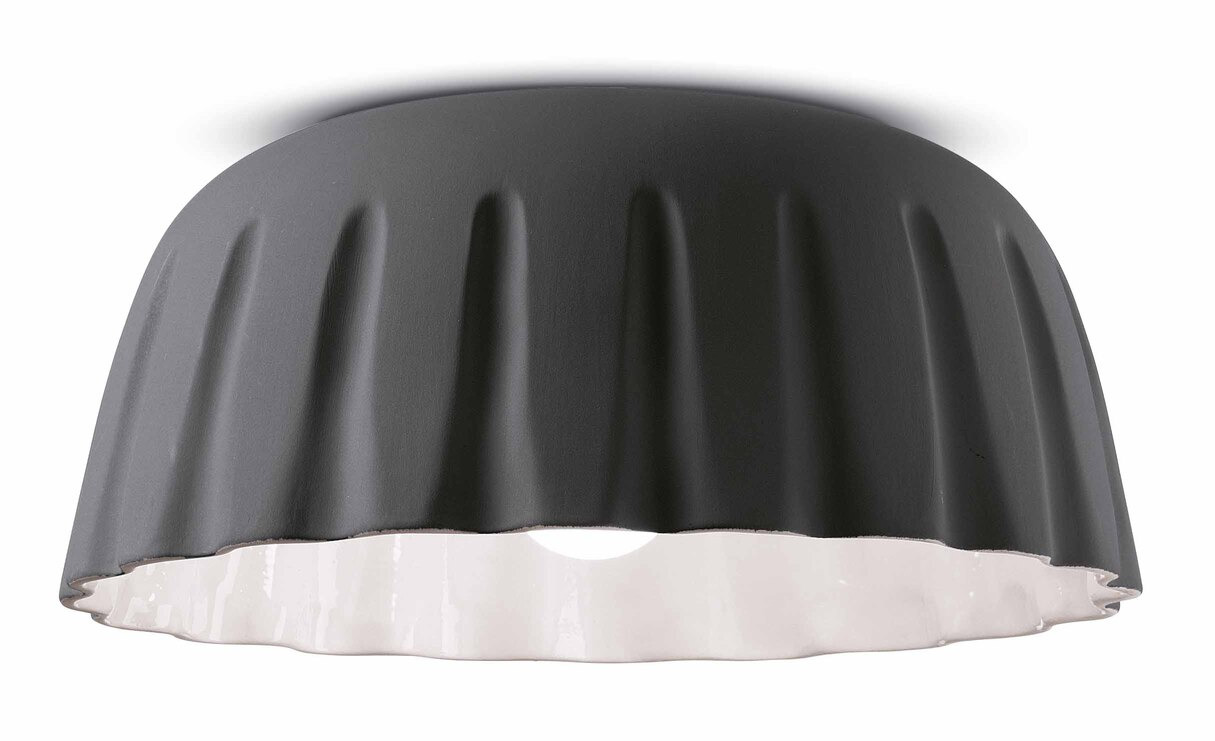 Plafonnier MADAME GRÈS Ø40cm en céramique plissée 2 tailles et 4 coloris par Ferroluce