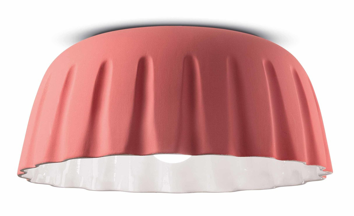 Plafonnier MADAME GRÈS Ø40cm en céramique plissée 2 tailles et 4 coloris par Ferroluce