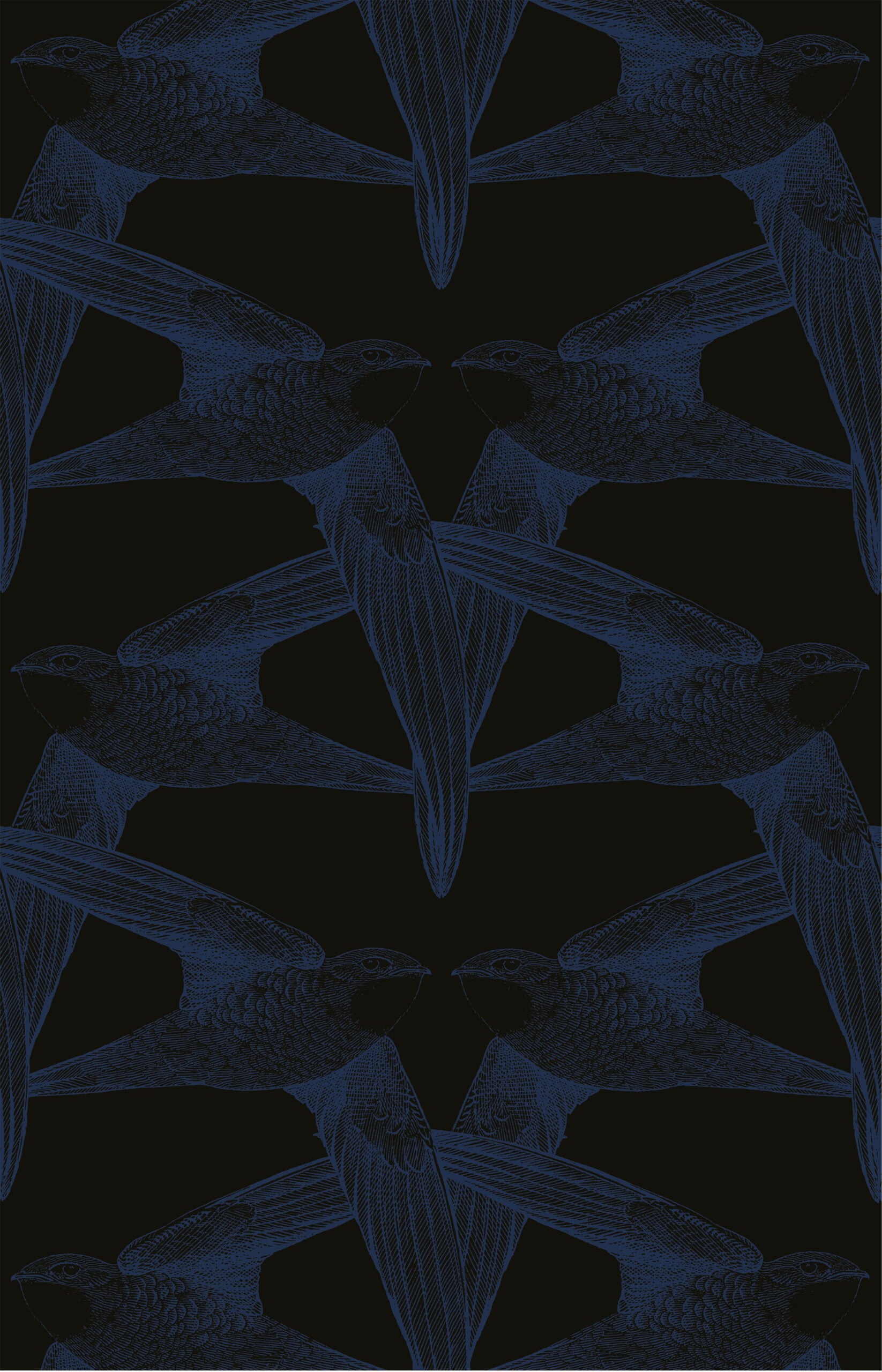 Papier peint design intissé Black Birds - grands oiseaux prêt-à-poser Papier peint design intissé Black Birds - grands oiseaux prêt-à-poser