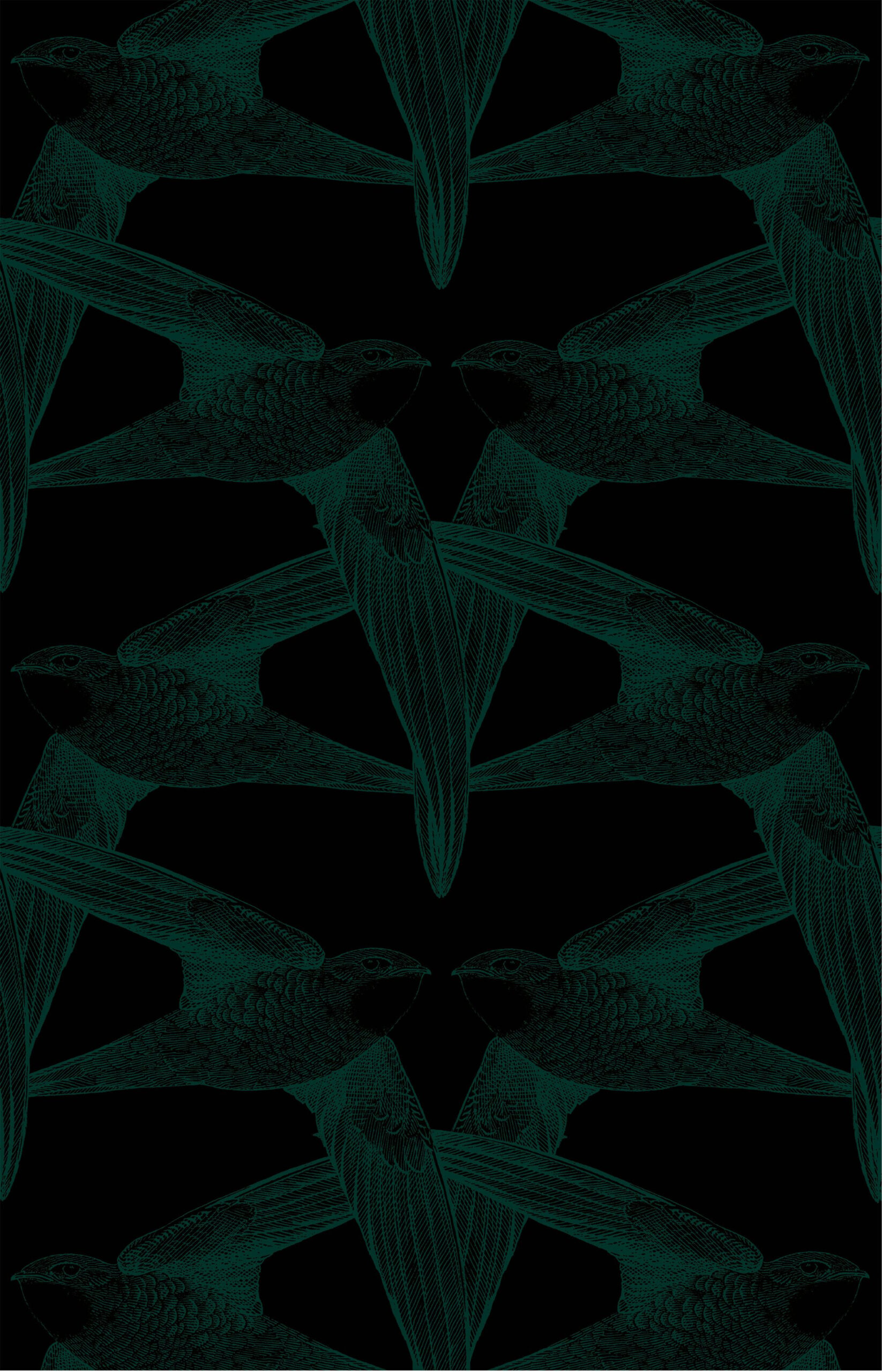 Papier peint design intissé Black Birds - grands oiseaux prêt-à-poser Papier peint design intissé Black Birds - grands oiseaux prêt-à-poser