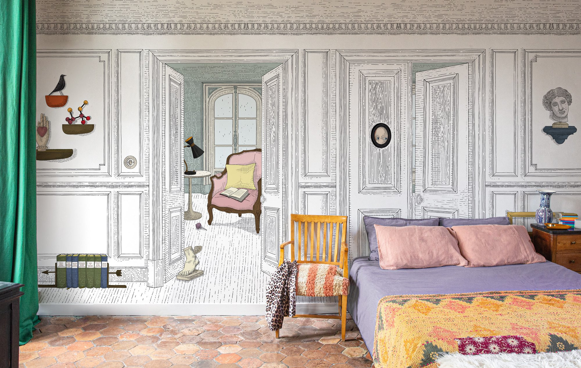 Papier peint design Curious prêt-à-poser par Bien fait Paris