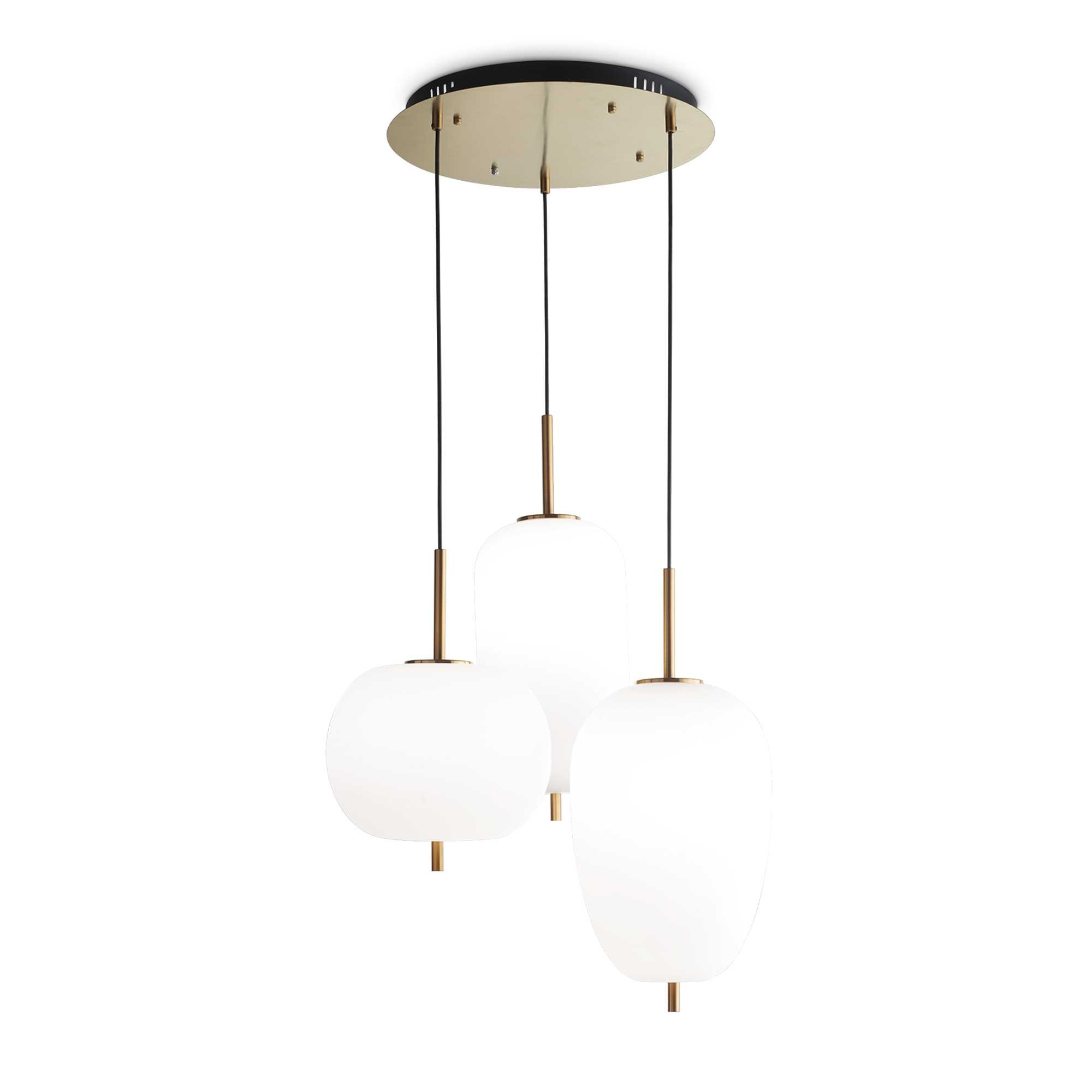Suspension Queen 12 avec abat-jour en verre soufflé au design contemporain