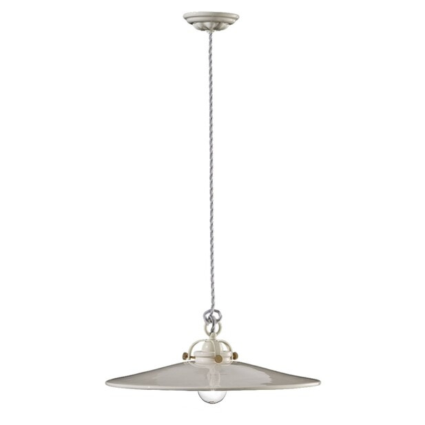 Suspension B&W noir ou blanc Ø31cm ou Ø42cm en céramique vernie par Ferroluce Suspension B&W noir ou blanc Ø31cm ou Ø42cm en céramique vernie par Ferroluce