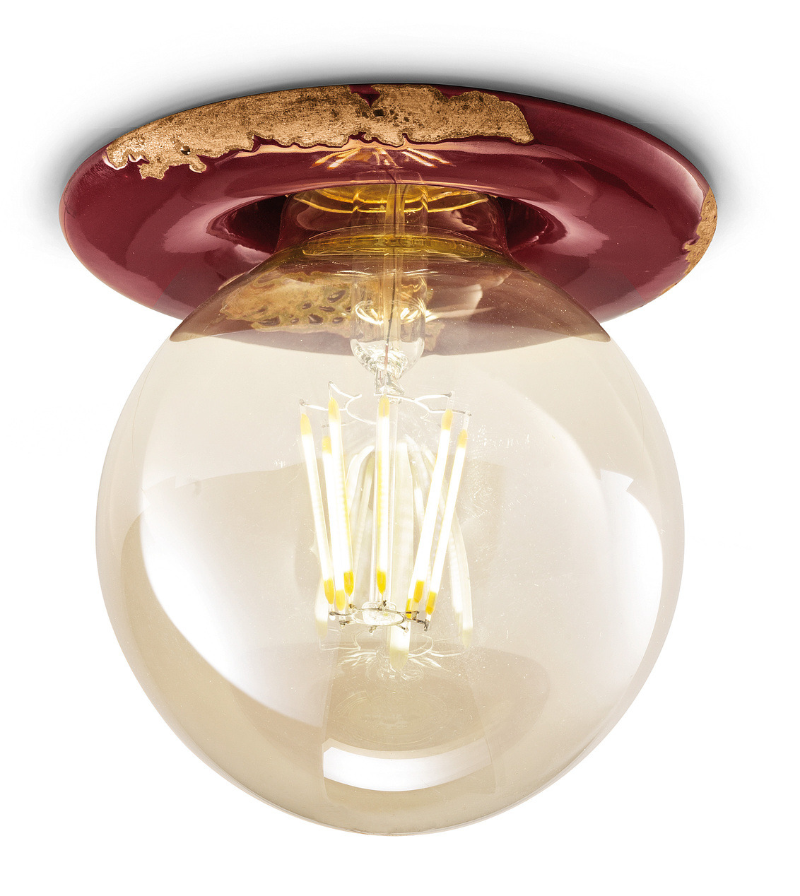 Plafonnier en céramique vernie aspect vieilli 10 coloris par Ferroluce