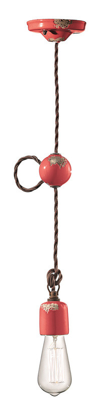 Suspension industrielle longiligne cône en rosace et ampoule nue 10 coloris par Ferroluce