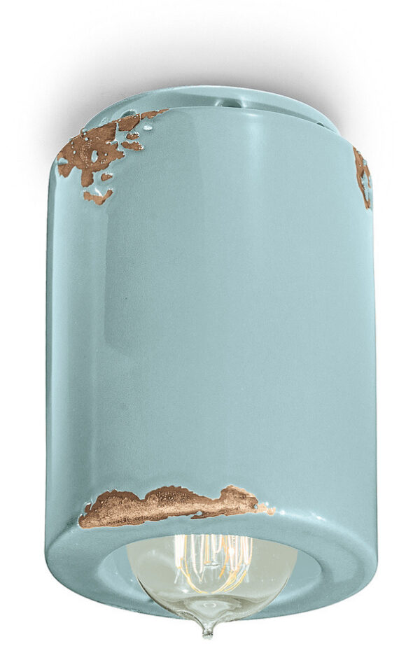 Plafonnier vintage cylindrique en céramique 10 coloris par Ferroluce