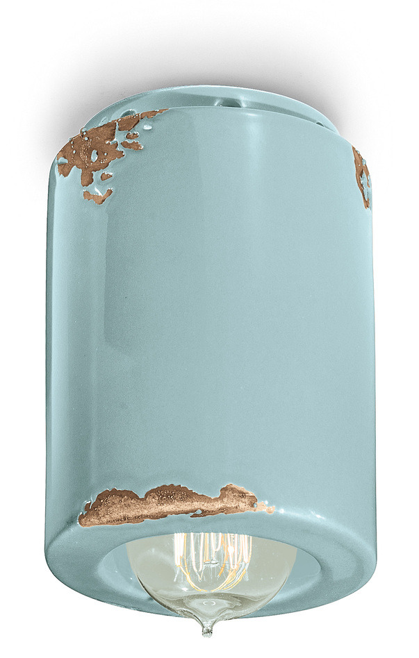 Plafonnier vintage cylindrique en céramique 10 coloris par Ferroluce