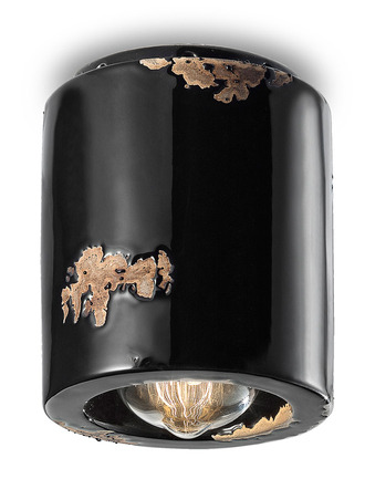 Plafonnier vintage cylindrique en céramique 10 coloris par Ferroluce