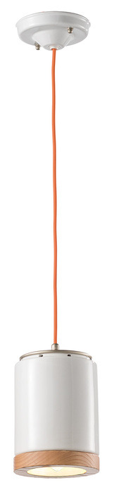 Suspension Mateca industrielle cylindrique en céramique 2 coloris par Ferroluce