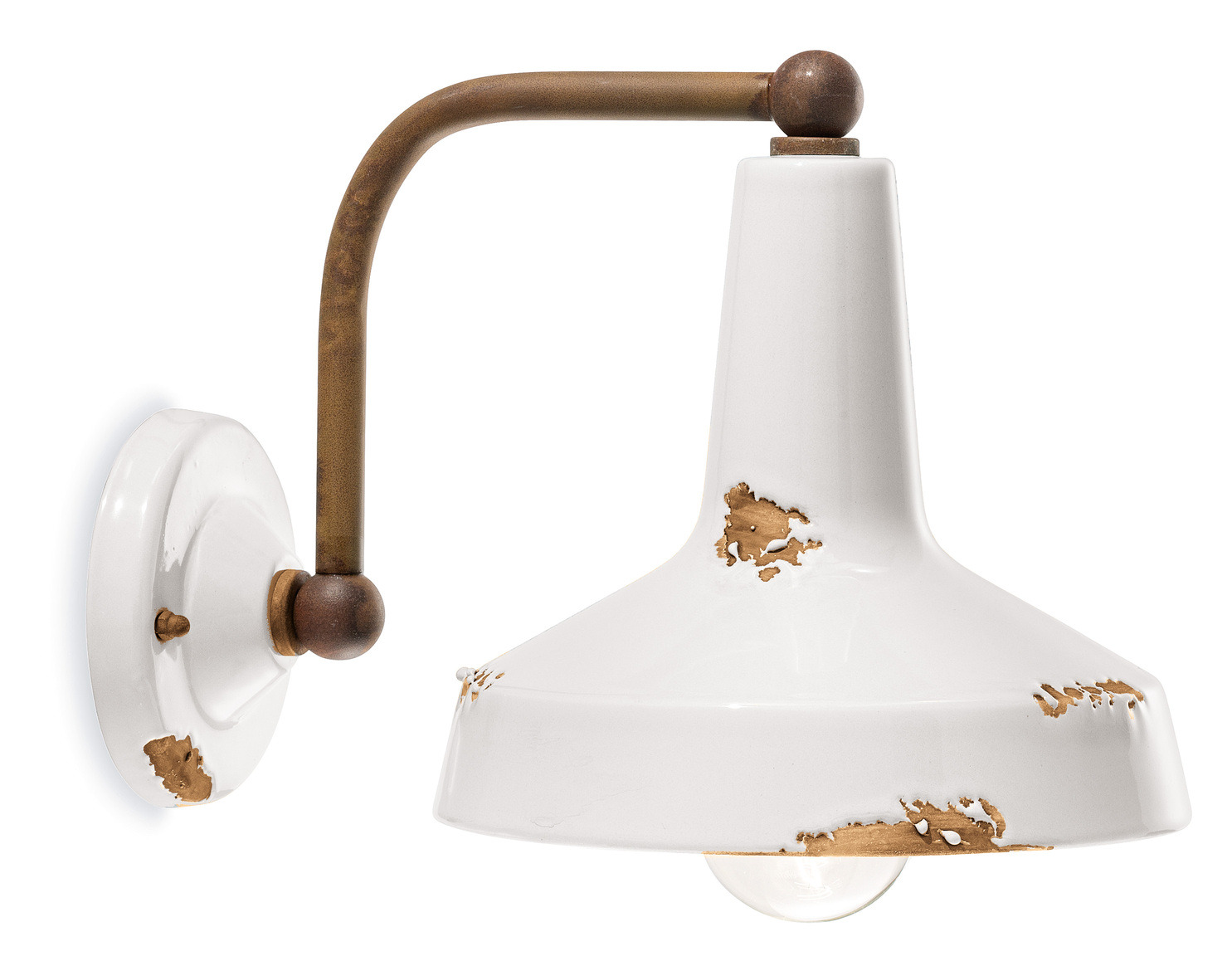 Applique Vintage en céramique émaillée de style industriel en 12 coloris par Ferroluce