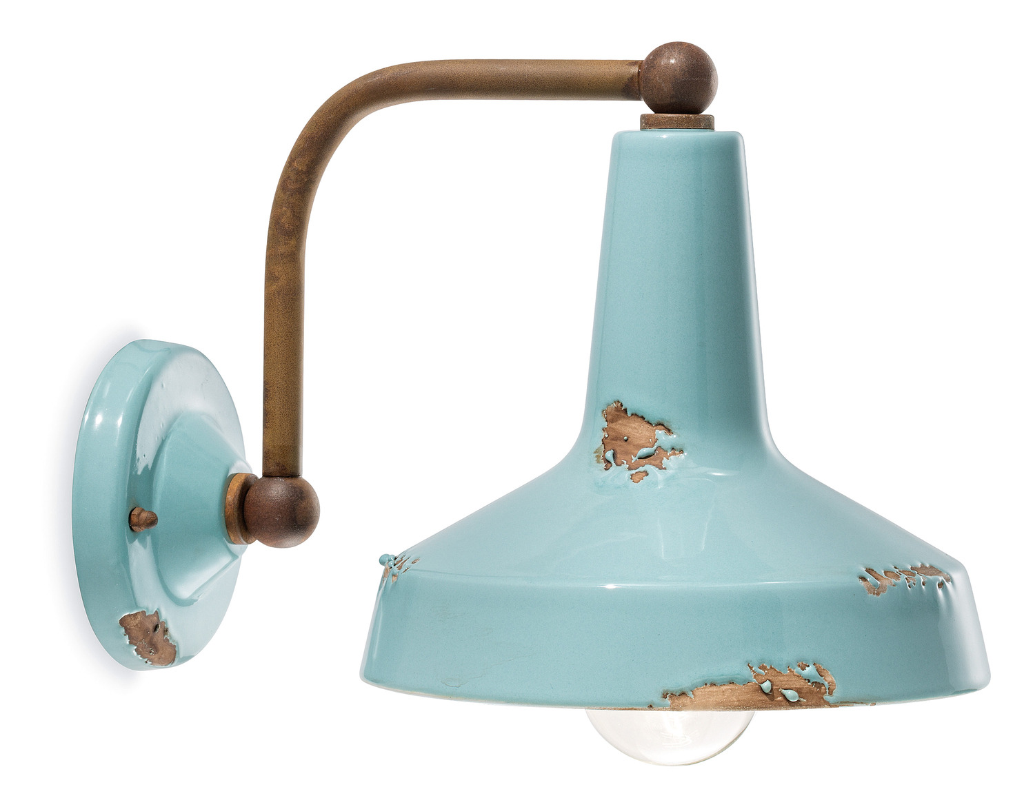Applique Vintage en céramique émaillée de style industriel en 12 coloris par Ferroluce
