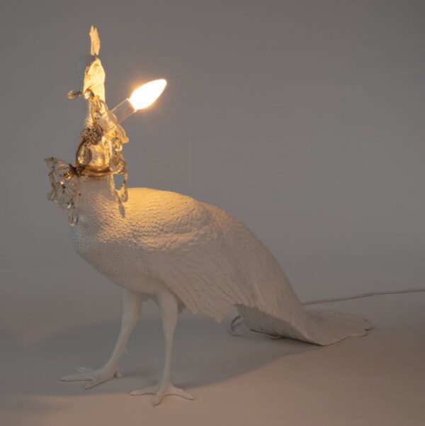 Lampadaire Peacock Led Lamp en forme de Paon en résine par MARCANTONIO x Seletti