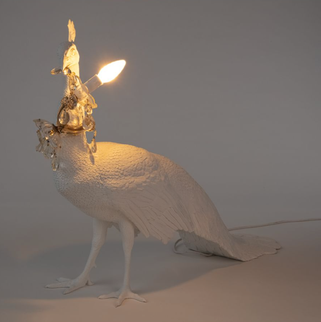 Lampadaire Peacock Led Lamp en forme de Paon en résine par MARCANTONIO x Seletti