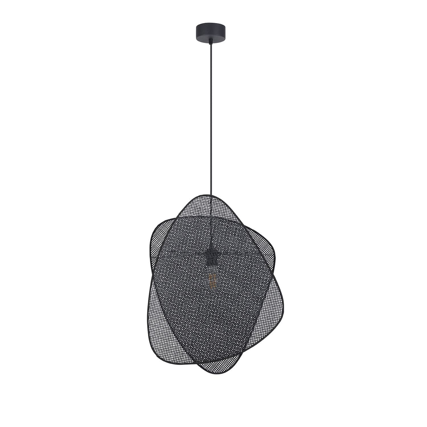 Suspension Screen Cannage noir 2 écrans en cannage par Market Set Suspension Screen Cannage noir 2 écrans en cannage par Market Set