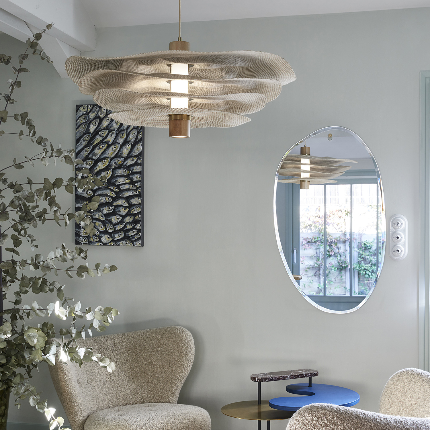 Suspension éco-responsable Rivage 4 abat-jour XL en matière Varian par Market Set