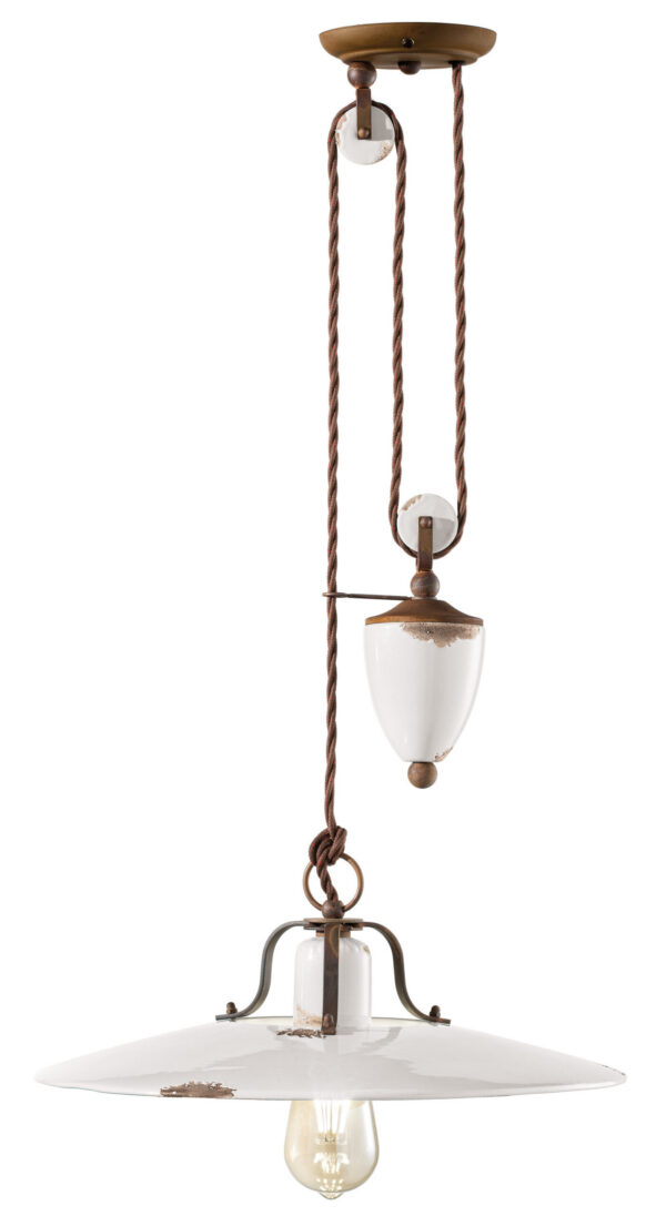 Suspension Country avec contrepoids en céramique émaillée en 10 couleurs par Ferroluce