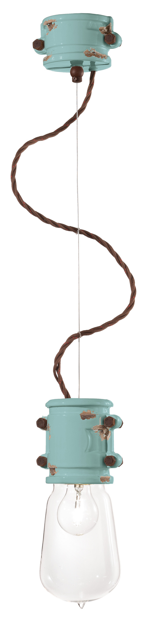 Suspension Urban en céramique avec cordon en serpentin 10 coloris par Ferroluce