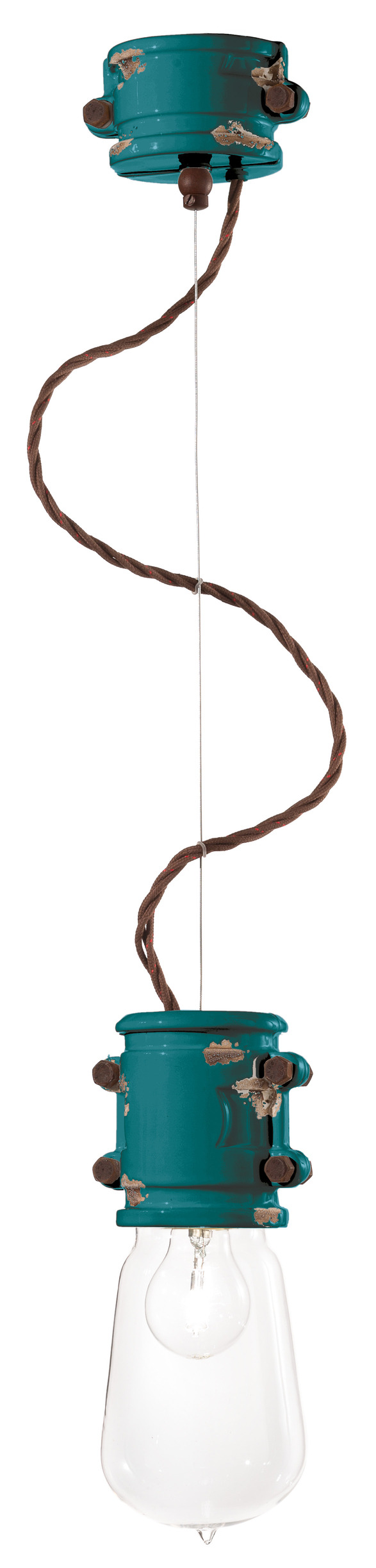 Suspension Urban en céramique avec cordon en serpentin 10 coloris par Ferroluce