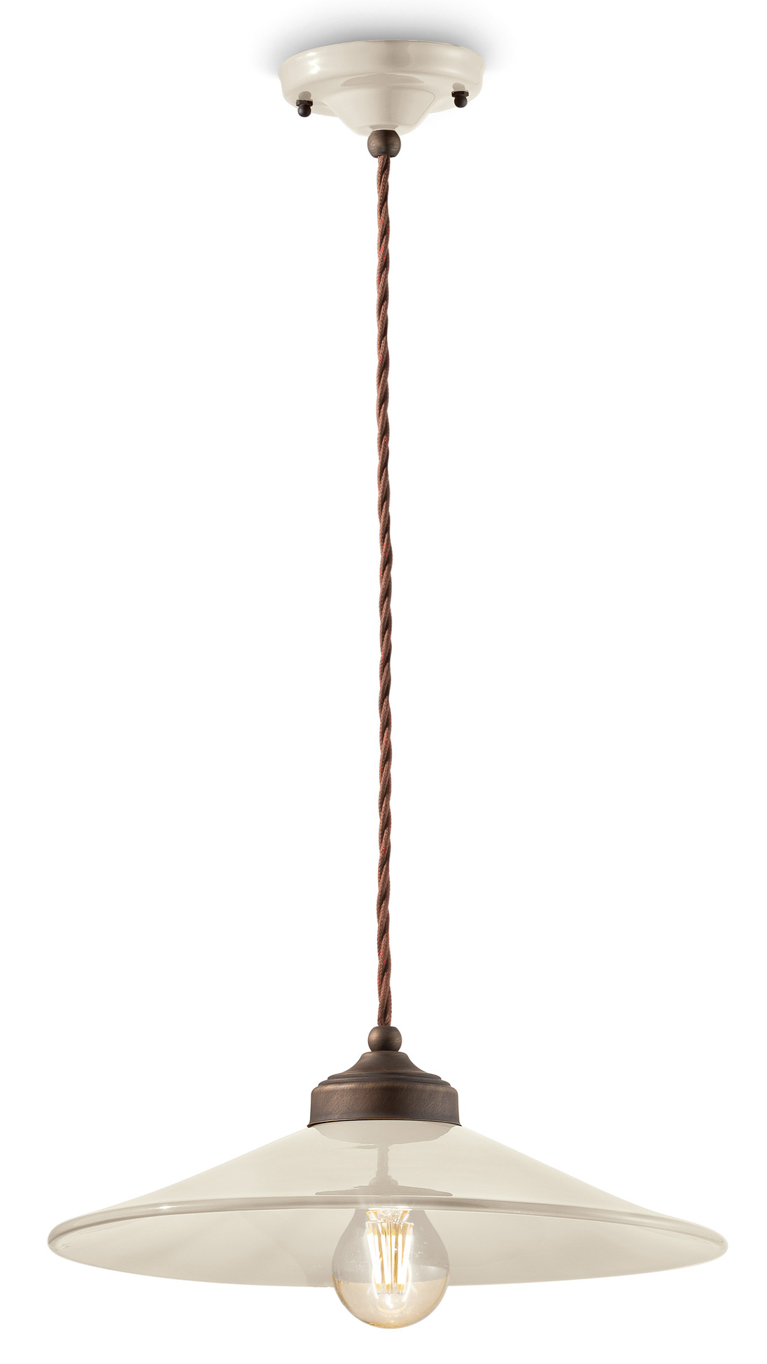 Suspension Colors en céramique et laiton vieilli par Ferroluce Suspension Colors en céramique et laiton vieilli par Ferroluce