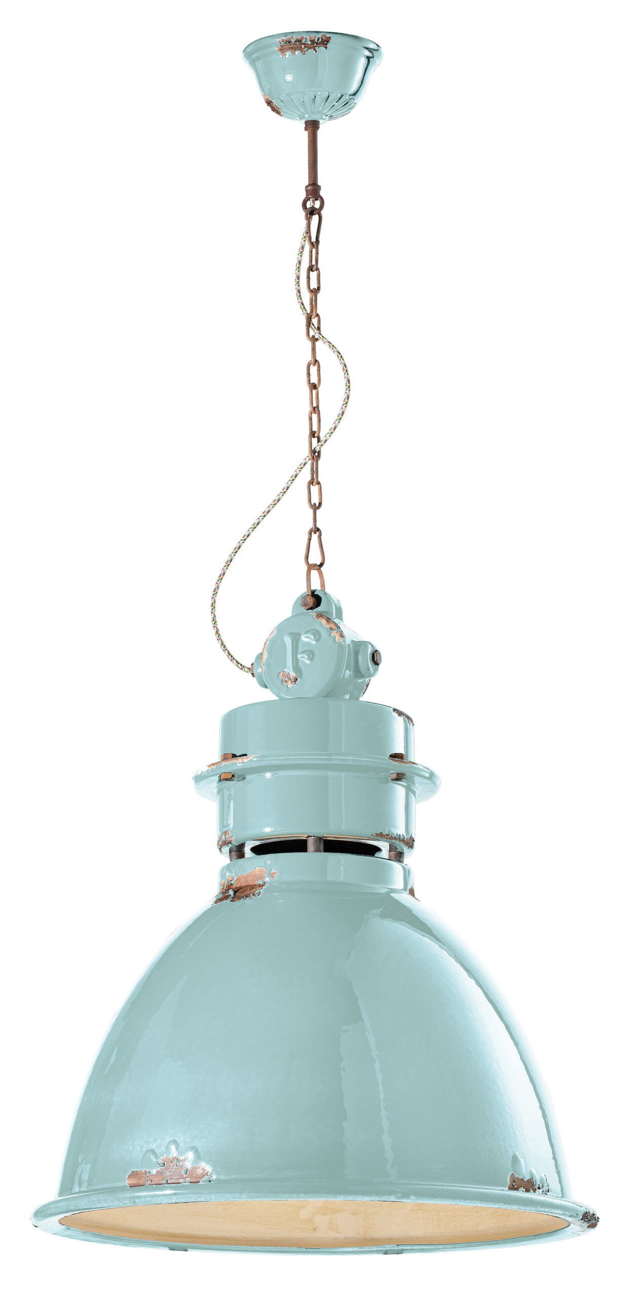 Suspension Industrial en céramique en dix coloris par Ferroluce