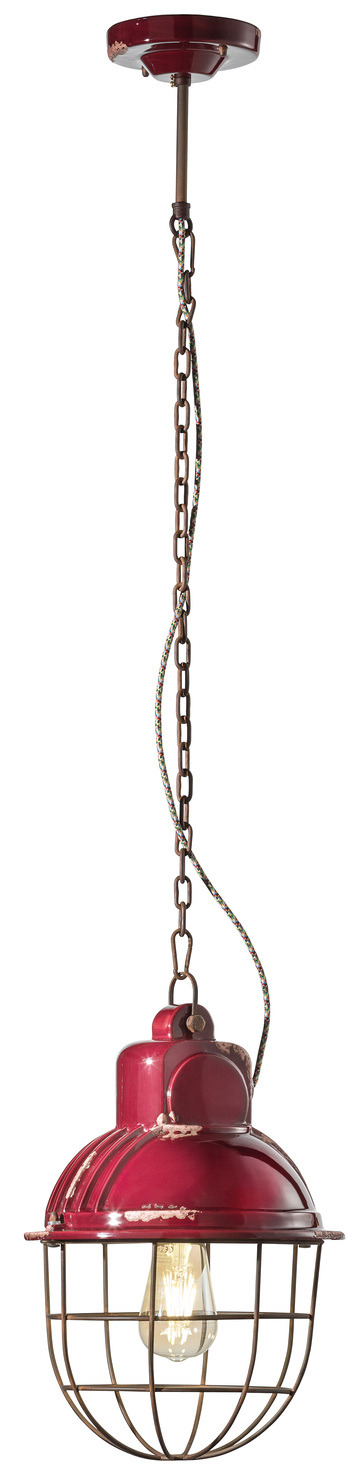 Suspension Industrial en céramique et grille de métal par Ferroluce Suspension Industrial en céramique et grille de métal par Ferroluce