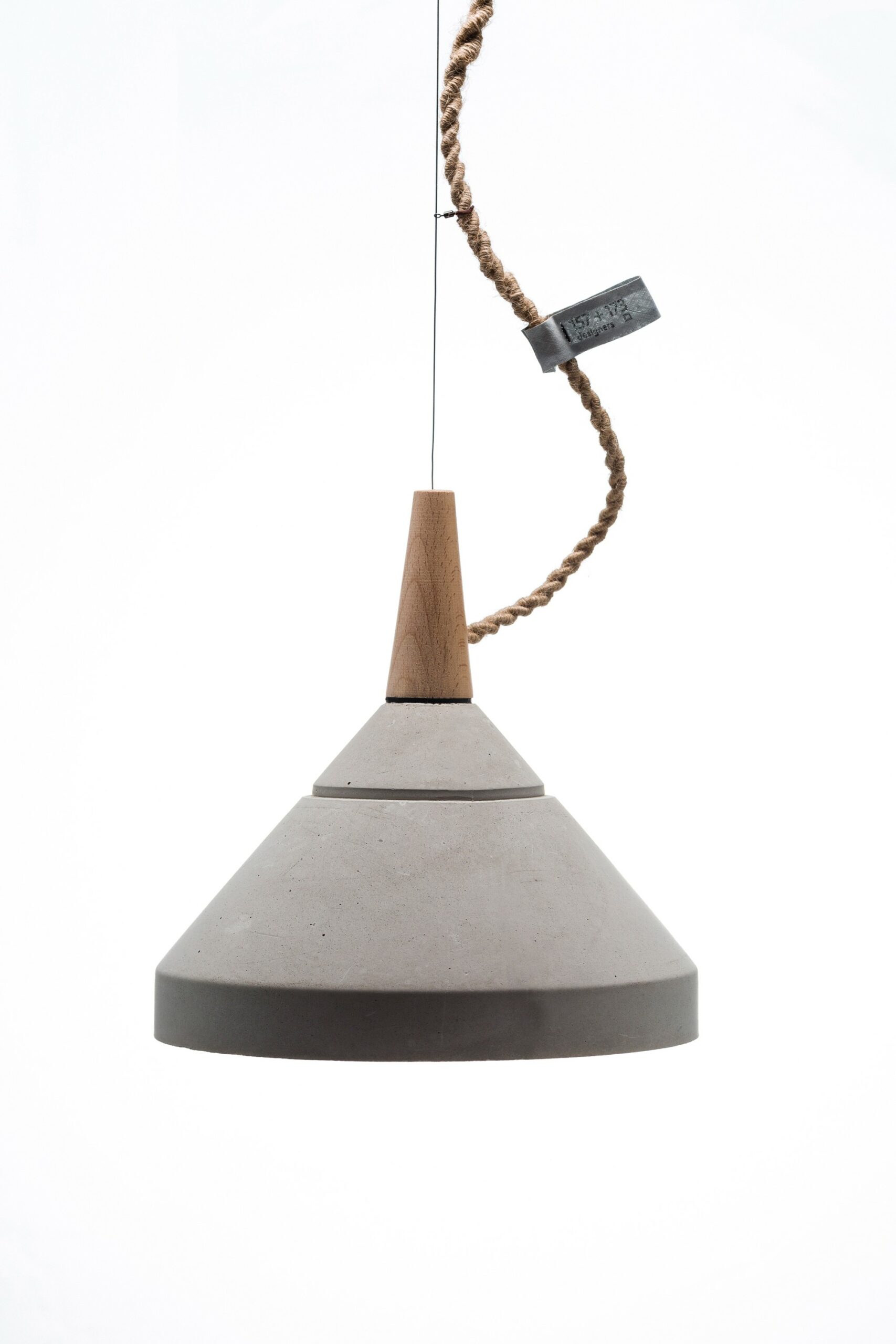 Suspension en béton et bois design Concrete lamp 