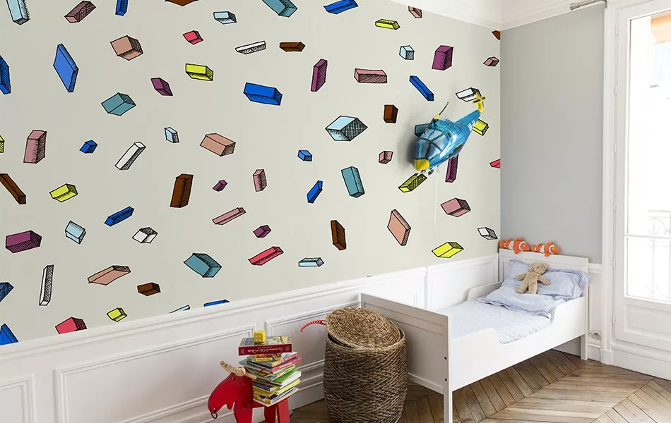 Papier peint design intissé Carlton Ivory au design original