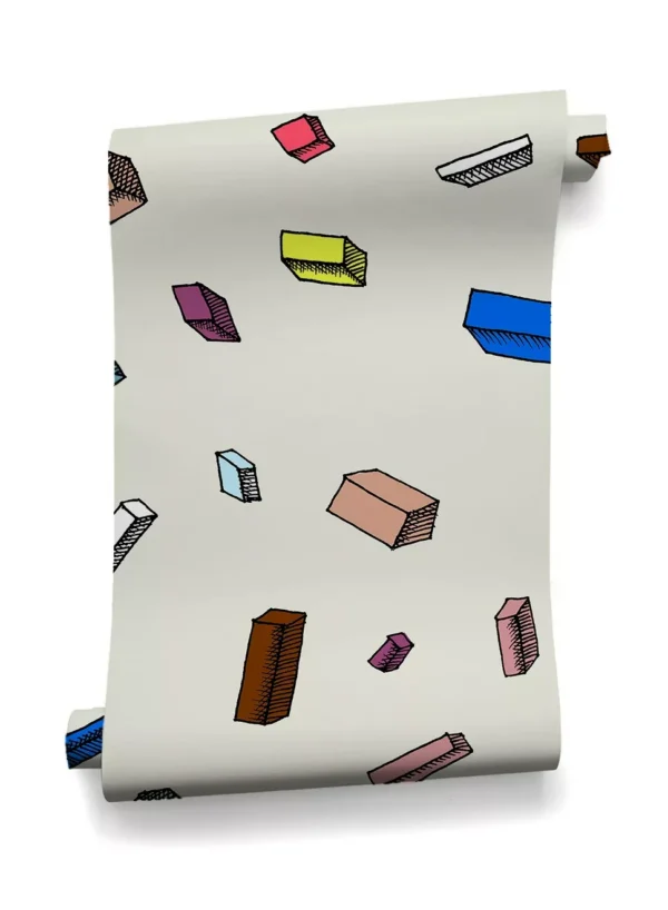 Papier peint design intissé Carlton Ivory au design original