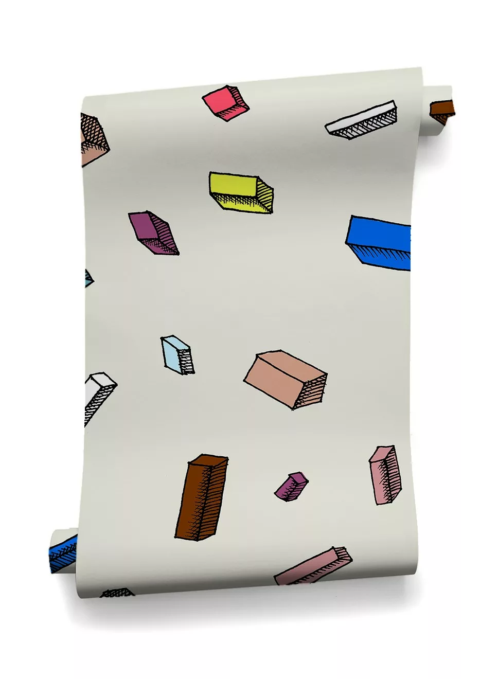 Papier peint design intissé Carlton Ivory au design original