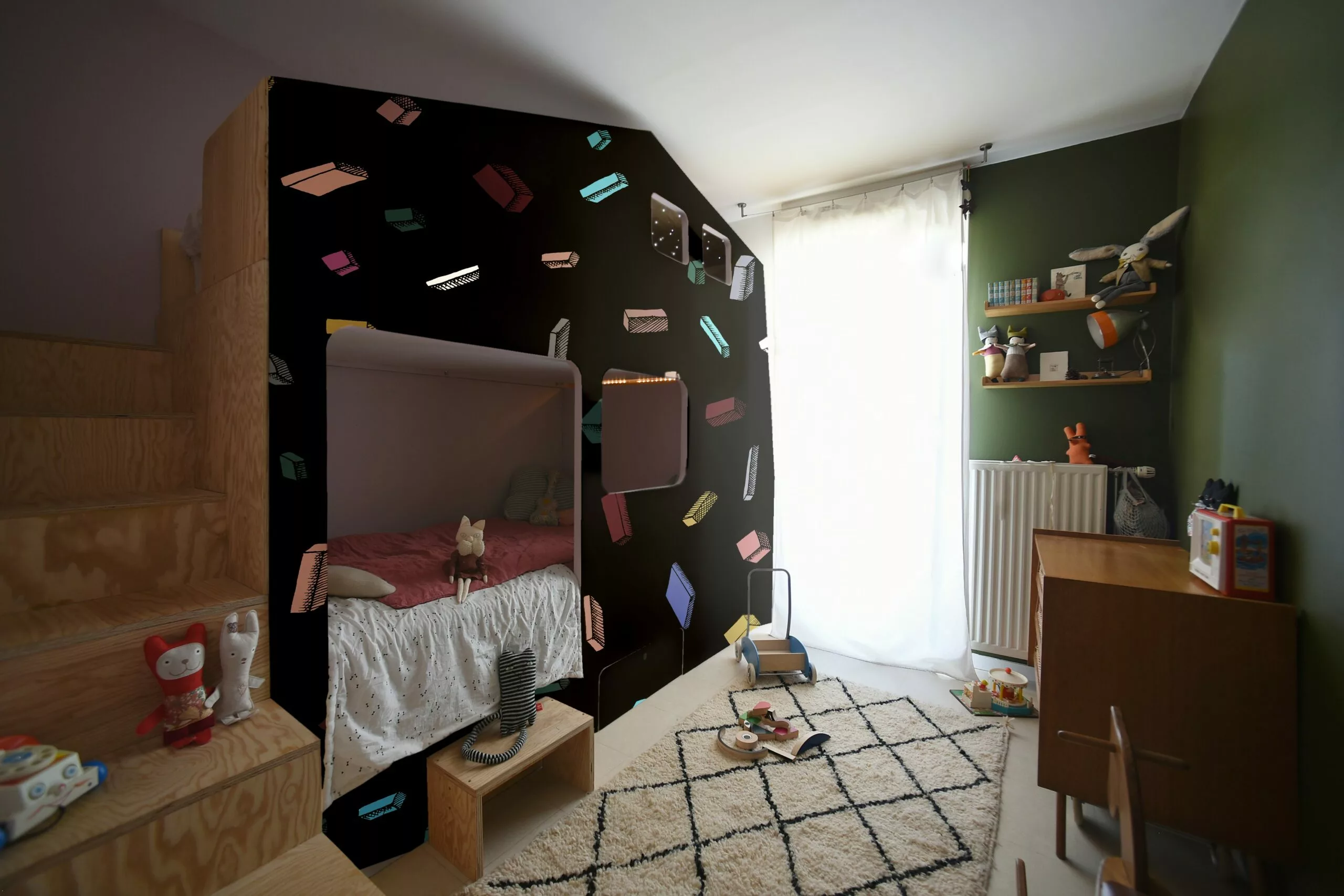 Papier peint design intissé Carlton Noir au design original