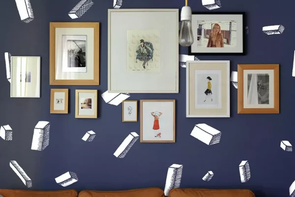 Papier peint design intissé Carlton Bleu au design original