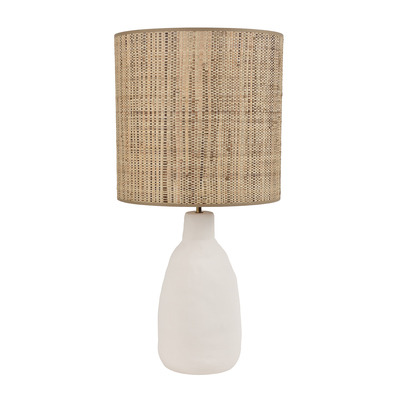 Lampe a poser Portinatx en céramique et abat-jour en bana et raphia par Market Set Lampe a poser Portinatx en céramique et abat-jour en bana et raphia par Market Set