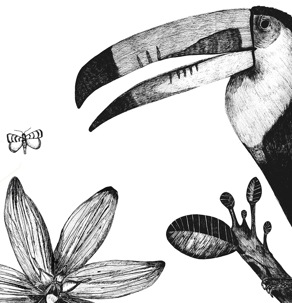 Papier peint design intissé The wild small - déco jungle prêt-à-poser Papier peint design intissé The wild small - déco jungle prêt-à-poser