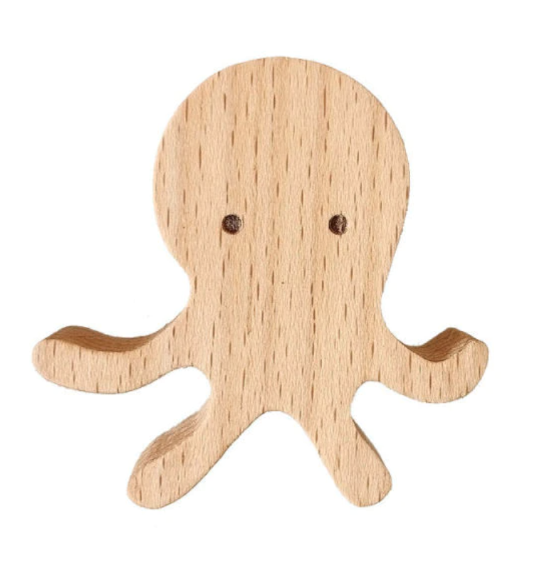Patère murale Jungle au design naturel en bois naturel pour une chambre d'enfant Patère murale Jungle au design naturel en bois naturel pour une chambre d'enfant