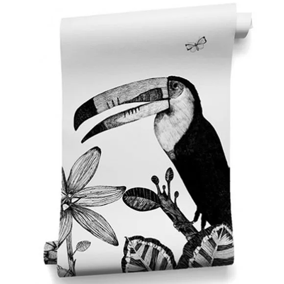 Papier peint design intissé The wild small - déco jungle prêt-à-poser