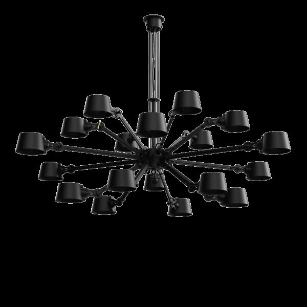Chandelier Bolt avec 18 bras articulés au design industriel par Anton de Groof X Tonone