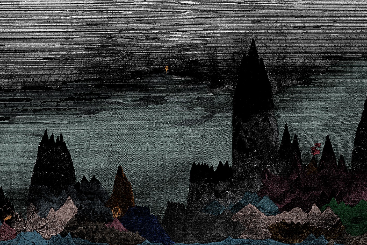 Papier peint design intissé Carpates - déco mystique et sombre prêt-à-poser Papier peint design intissé Carpates - déco mystique et sombre prêt-à-poser