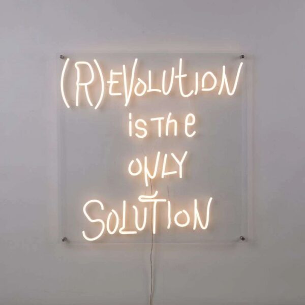Applique néon Revolution en acrylique imprimé avec un tube à LED en silicone par Selab x Seletti