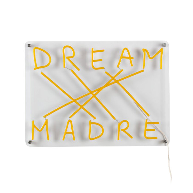 Applique néon Codalunga Dream Madre en acrylique imprimé avec un tube à LED en silicone par Nico Vascellari x Seletti
