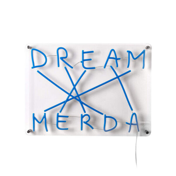 Applique néon Codalunga Dream Merda en acrylique imprimé avec un tube à LED en silicone par Nico Vascellari x Seletti