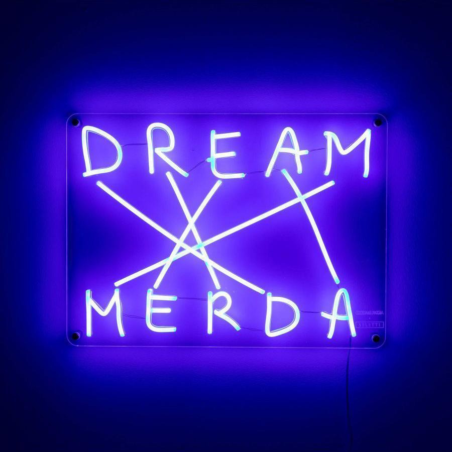 Applique néon Codalunga Dream Merda en acrylique imprimé avec un tube à LED en silicone par Nico Vascellari x Seletti