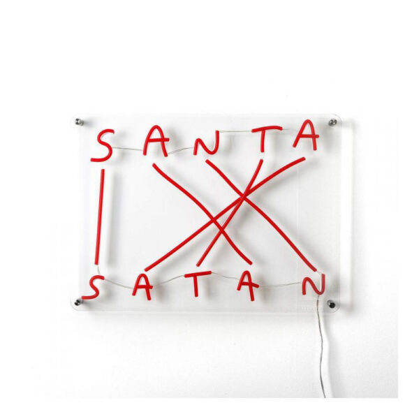 Applique néon Codalunga Santa Satan en acrylique imprimé avec un tube à LED en silicone par Nico Vascellari x Seletti