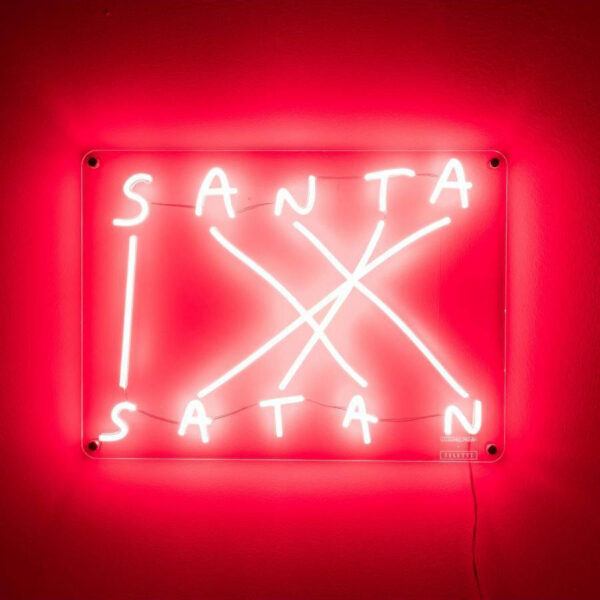 Applique néon Codalunga Santa Satan en acrylique imprimé avec un tube à LED en silicone par Nico Vascellari x Seletti