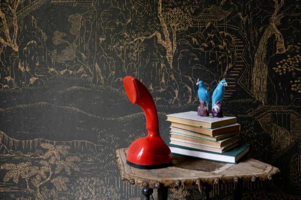 Papier peint design intissé Coromandel au style asiatique prêt-à-poser by Frédéric Bonnin