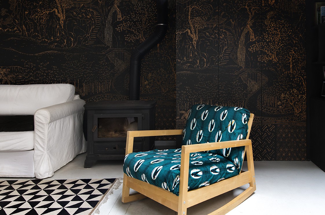 Papier peint design intissé Coromandel prêt-à-poser by Frédéric Bonnin Papier peint design intissé Coromandel au style asiatique prêt-à-poser by Frédéric Bonnin