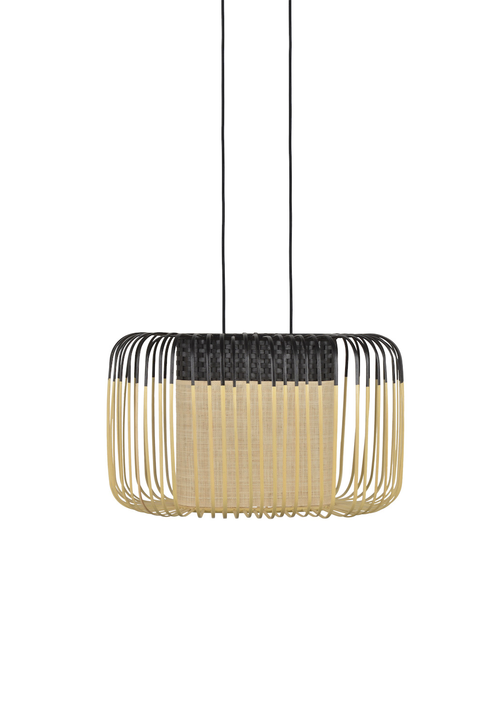 Suspension Bamboo oval en bambou au design naturel par Arik Levy x Forestier