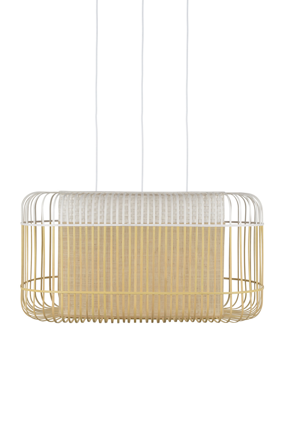 Suspension Bamboo oval en bambou au design naturel par Arik Levy x Forestier